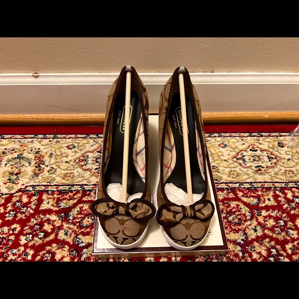 Coach Fabric monogram heels